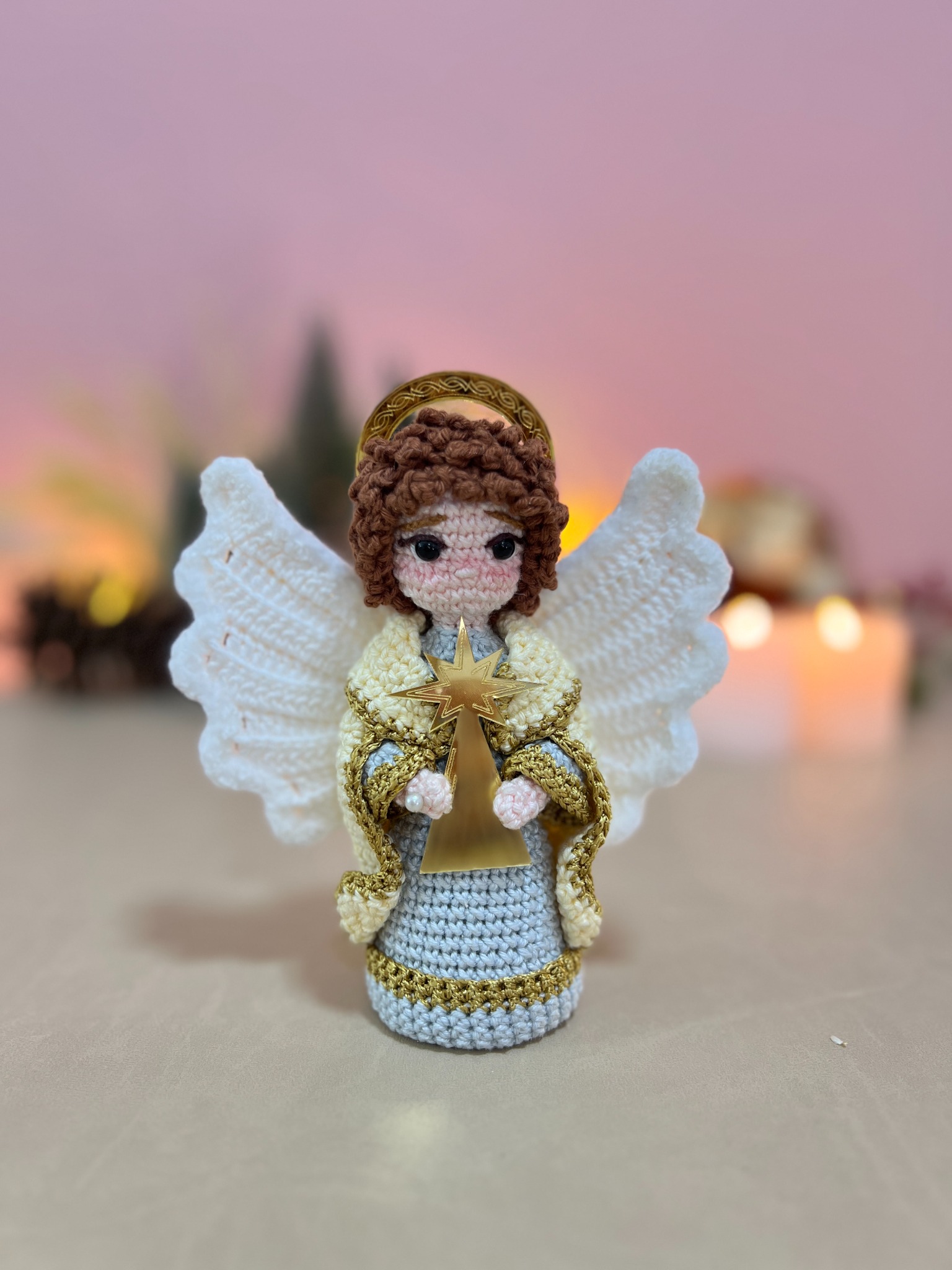 Anjo em amigurumi do presépio do Ponto Mágico