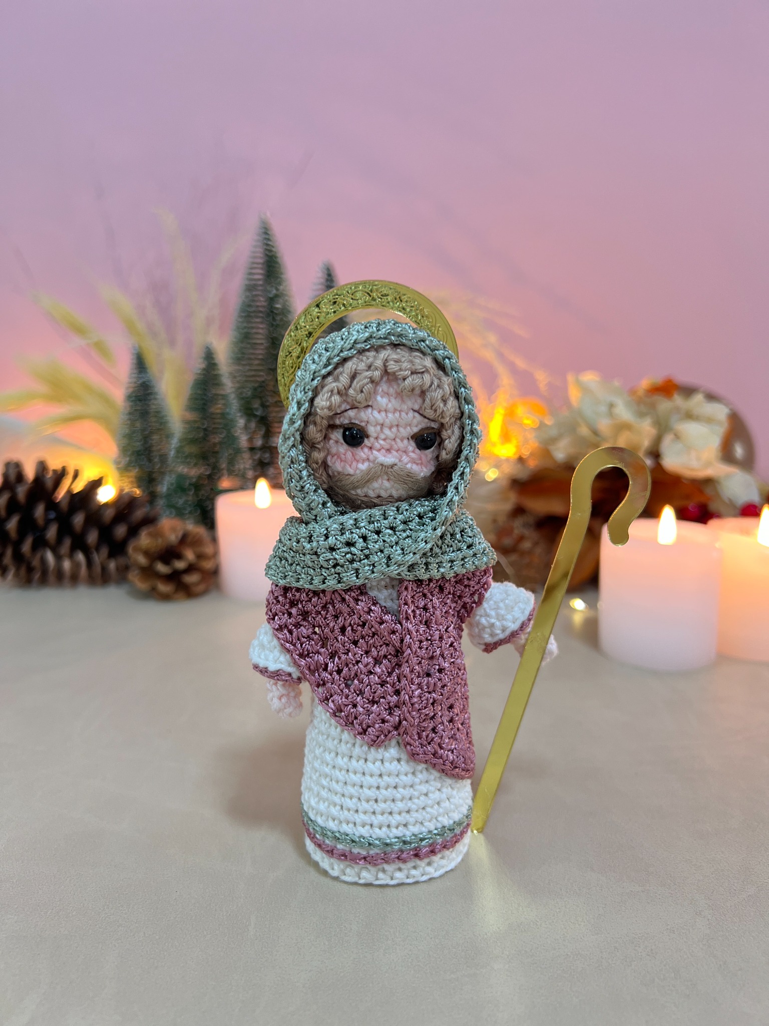 São José em amigurumi do presépio do Ponto Mágico