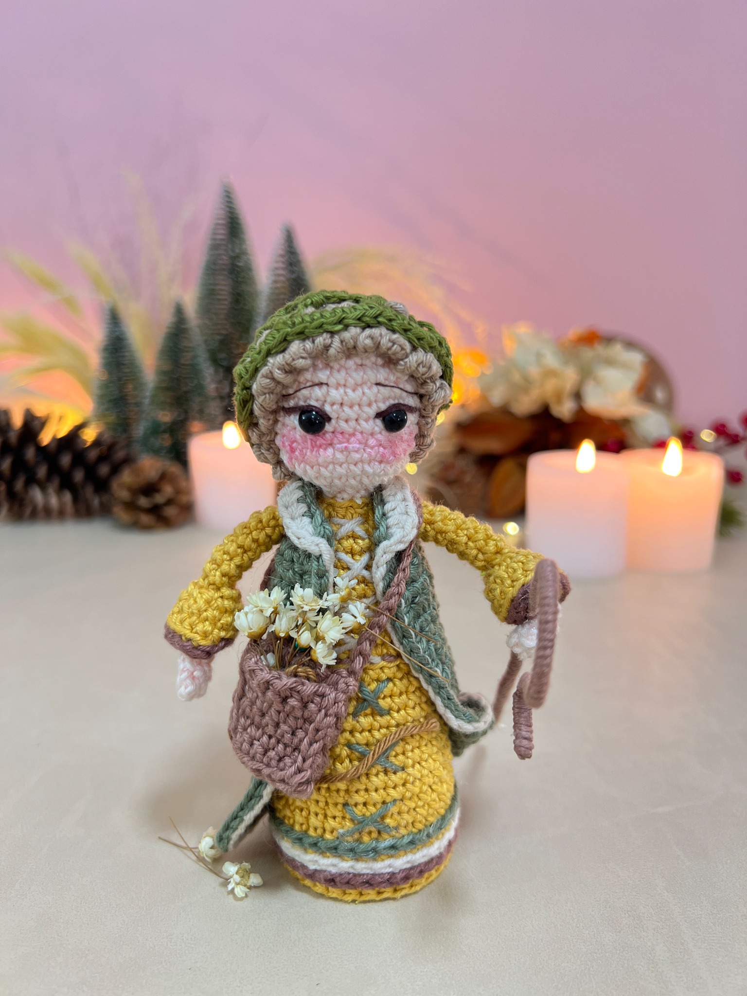 Pastor em amigurumi do presépio do Ponto Mágico