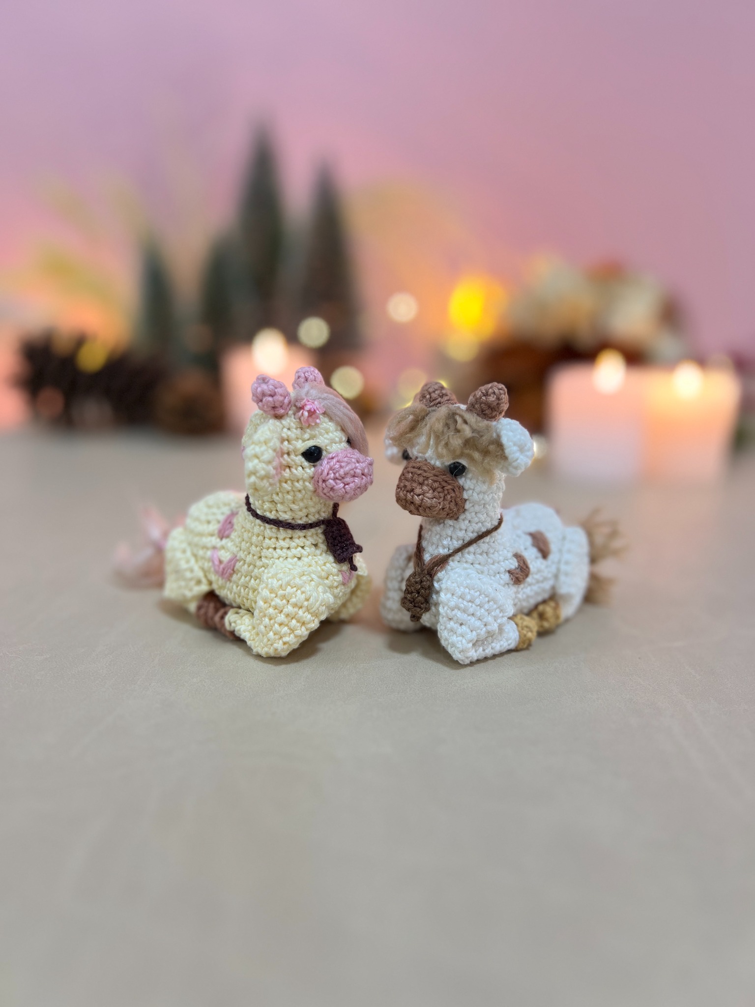 Vaquinhas em amigurumi do presépio do Ponto Mágico